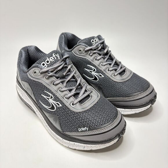 Gravity Defyer Shoes - GDEFY Gravity Defyer Gray Black White Workout Walking Sneakers Womens Size 9